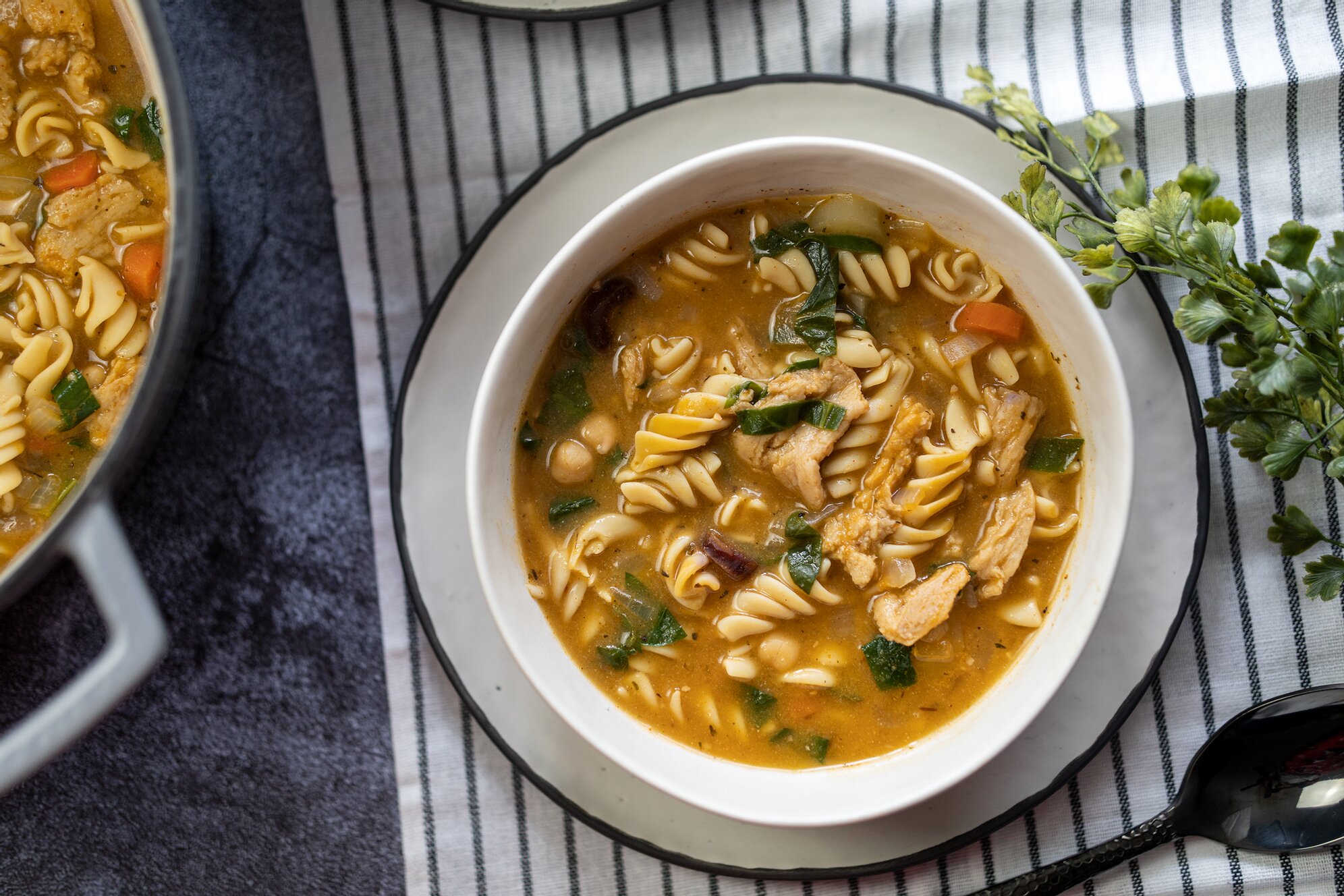 EASY Chickpea Noodle Soup