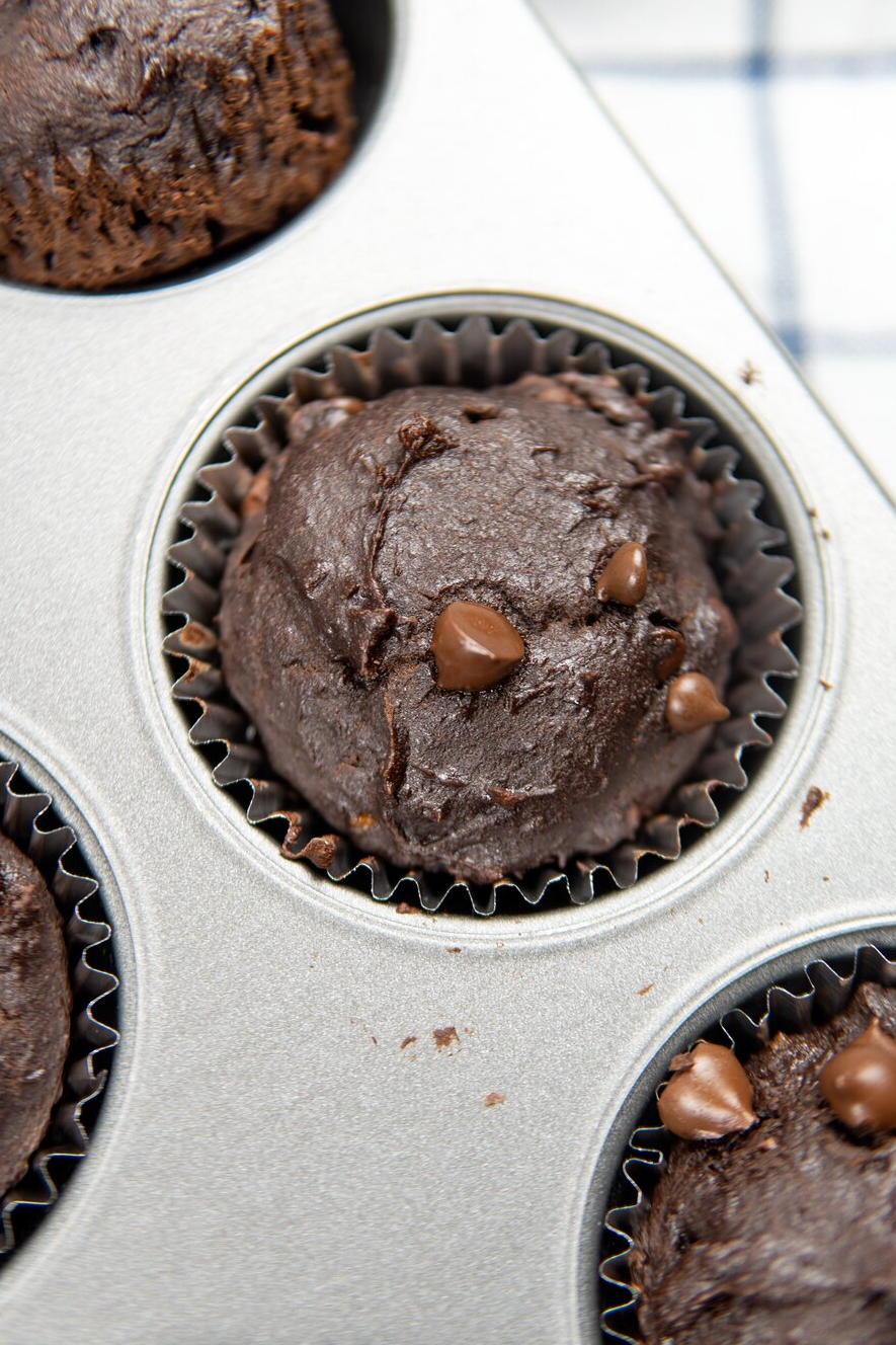 VEGAN Double Chocolate Chip Muffins
