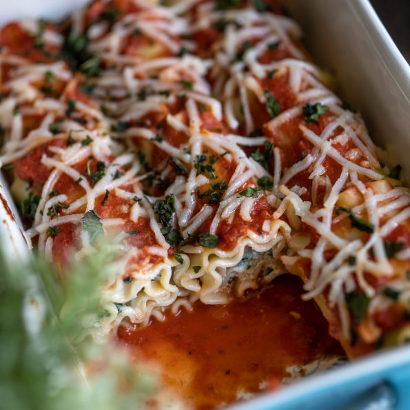 Vegan Lasagna Rollups with Spinach Ricotta