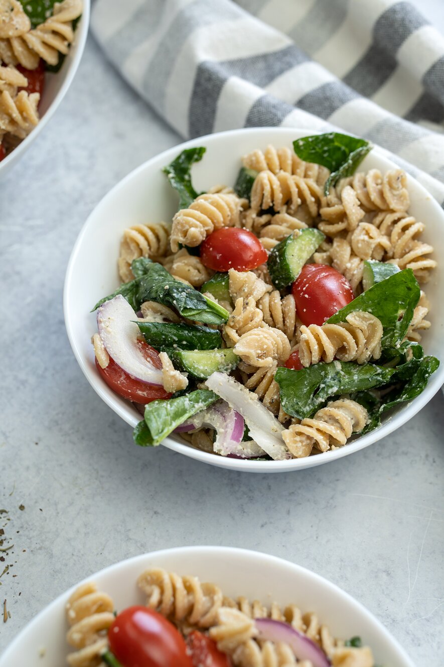 Vegan Cold Pasta Salad with OIL FREE Dressing